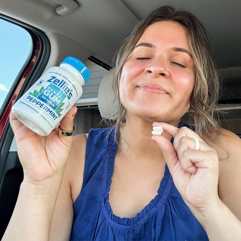 Zellie's | 100% Xylitol Peppermint Chewing Gum | No Aspartame,