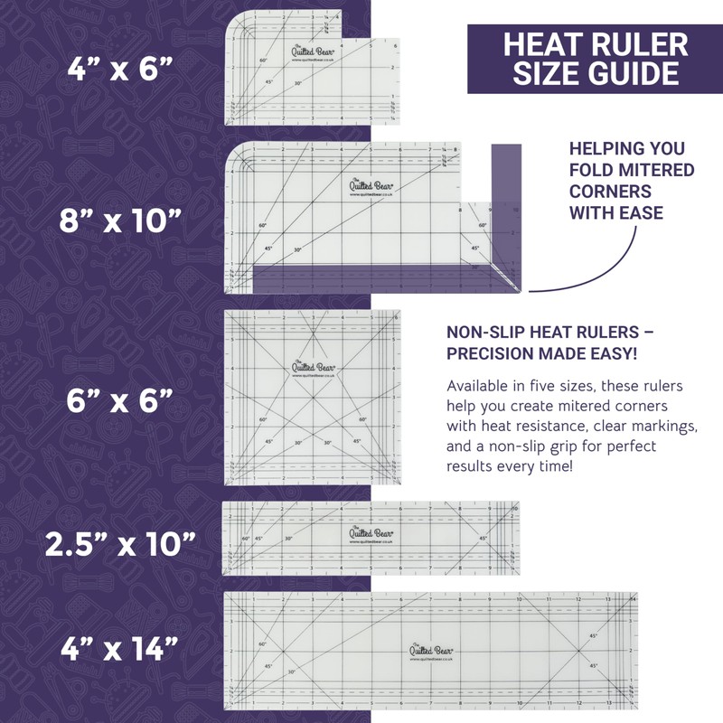 The Quilted Bear Hot Ironing Ruler - Non-Slip Ironing Quilting