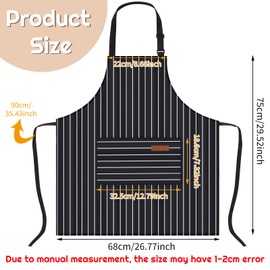 Candcamp 2 Pack Chef Apron, Chef Aprons for Men, Aprons for Women, Kitchen Apron Aprons for Men Chefs Apron Cooking Aprons For Women Black Apron Stripe Baking Cleaning Gardening Tailoring
