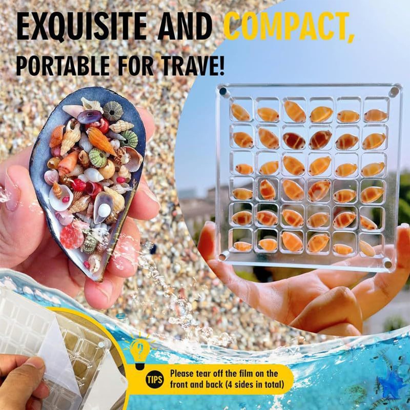 Biglumin Acrylic Box - 36 Compartments Acrylic Box Magnetic Seashell