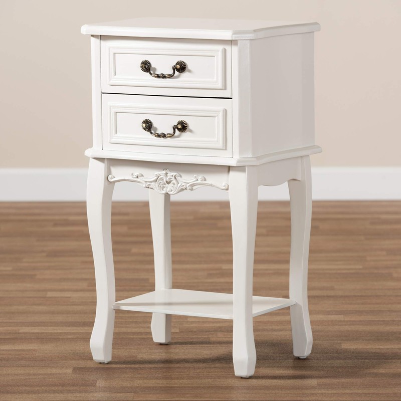 Baxton Studio Nightstands, White/Brass