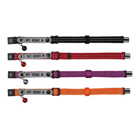 Trixie Quality Reflective Nylon Cat Kitten Collar Buckle Bell , Assorted Colors