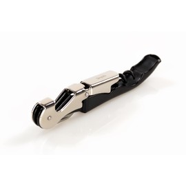 Qpractiko - CorkMaster Pro Corkscrew | Ergonomic Design | Non-Stick Teflon Spiral | Steel Saw Blade & Tin Opener | Long Durability, Stainless Steel