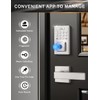 Tinewa Square Keyless Entry Door Lock with 2 Lever Handles,