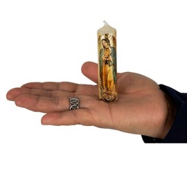 Luz María-Paquete de 12 Mini cirios de "La Virgen de Guadalupe"(Recuerdo, decorativo, pascuas)