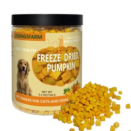 JADINGSFARM Pumpkin for Dog, Freeze Dried Pumpkin Dog Cat Treats, Single Ingredient, Natural Treats for Digestion Health, Healthy Food Topper 3.5 oz