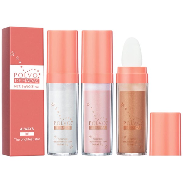 Polvo De Hadas Highlighter, Highlighter Makeup, 3 Colors Face Glitter