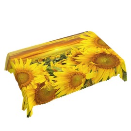 Walmsco Tablecloth Yellow Sunflower Sunset Decor For Dining Room Kitchen Rectangular Table Cover 132 * 178cm