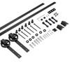 7.5FT Single Sliding Barn Door Hardware Kit, Basic Black Big