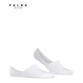 FALKE Men's Invisible Step High Cut M in Cotton Invisible Plain Socks, White 2000