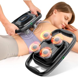 Bob and Brad 4-Head Back Massager for Lower Back Pain Deep Tissue Percussion Massage Gun Gift
