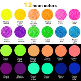 Artecho Tempera Paint Sticks Neon Colors Washable Paint Sticks 12 Count