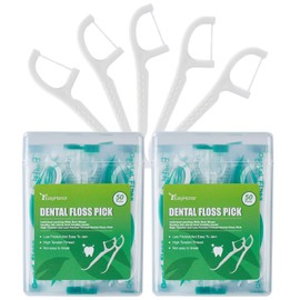 Palillos dentales, 2 fundas de hilo dental, 100 unidades, cada una envuelta individualmente, hilo dental, palillos de seda, hilo dental, palillos dentales, palillos dentales, palillos de hilo dental, 1 caja de palillos de dientes.