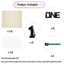 12Pcs One with The Force Centerpiece Sticks, 1st Birthday Decorations, Jedi Theme Happy Birthday Party Decoration, Space One Year Old Baby Shower Party Supplies Black Green