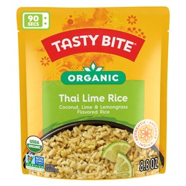 Tasty Bite Organic Thai Lime Rice, 8.8 Ounce, Pack of 6, Ready to Eat, Microwavable, Vegan, Gluten-Free