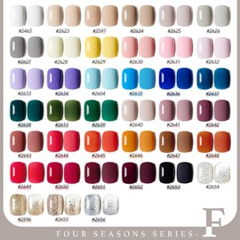 GAOY 42 Pcs Gel Nail Polish Kit, Nude Green Red Glitter Colors All Seasons Gel Nail Polish Set with Glossy & Matte Top Coat and Base Coat for Salon and DIY Manicure at Home