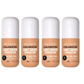 Revlon Colorstay Light Cover Foundation, Natural Finish, SPF 30, Tawny (4 Pack)