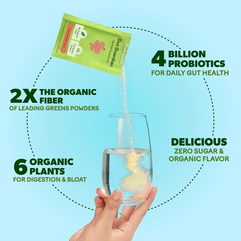 Feel Goods Gut Guardian, Organic Fiber, Probiotic & Prebiotic Powder,