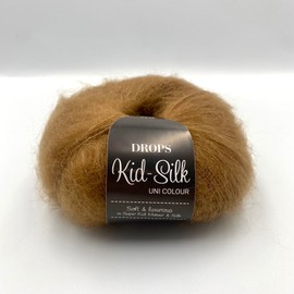 Drops Mohair and Silk Yarn Kid-Silk, 0 or Lace, 2 Ply, 0.9 oz 230 Yards per Ball (51 Toffee)
