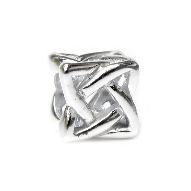 'Sterling Silver Celtic Band Cube European Style Charm Bead