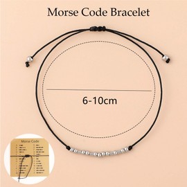 eioororriy 1 Morse Code Bracelet Friendship Adjustable Waterproof Rope Bracelet With Message Card For Women Men Gifts