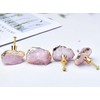 FZBHRO Rose Quartz Drawer Cabinet Knobs Pink Crystal Stone Knobs