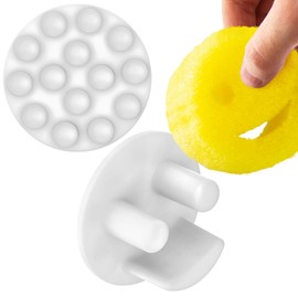Berkland Smiley Scrub Sponge Holder with 14 Suction Cups for Superior Stick Kitchen Sink Scrub Caddy for Happy Daddy Face Sponge