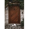Outdoor Door Numbers Enamelled Ceramic Hand Painted with Dry Cord