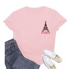 Potia Paris Shirt for Women Love Paris Eiffel Tower Shirts Travel in France European Vacation Tees Pink