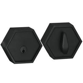 Berlin Modisch Zero Gravity Metro Series Single Cylinder Deadbolt Lock for Front Door Entrance Modern High Security Heavy Duty – Iron Black Finish