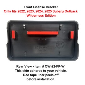 C&C CAR WORX CORP - OW-22-FP-W Front License Plate Bracket Mount Compatible with 2022, 2023, 2024, 2025 Subaru Outback Wilderness Edition only