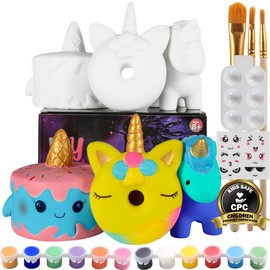 Jim&Gloria Paint Your Own Squishies, Jumbo Squishy Gifts for Girls and Boys 8 9 10 11 12 13 14, Arts and Crafts for Kids, Party Favors for Birthday, Easter Gift for Kids, Pack of 3