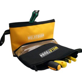 Melo Tough Multi Tool Pouch Small Tool Bag Zipper Bag Zipper Pouches, Durable Storage Organizer Tote Bag 2 Pack (Black&Yellow)