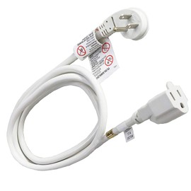 FIRMERST 1875W 10 Feet Extension Cord Heavy Duty Low Profile White 15A