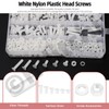 Hilitchi 360PCS 6 Sizes White Nylon Pan Round Head Screws