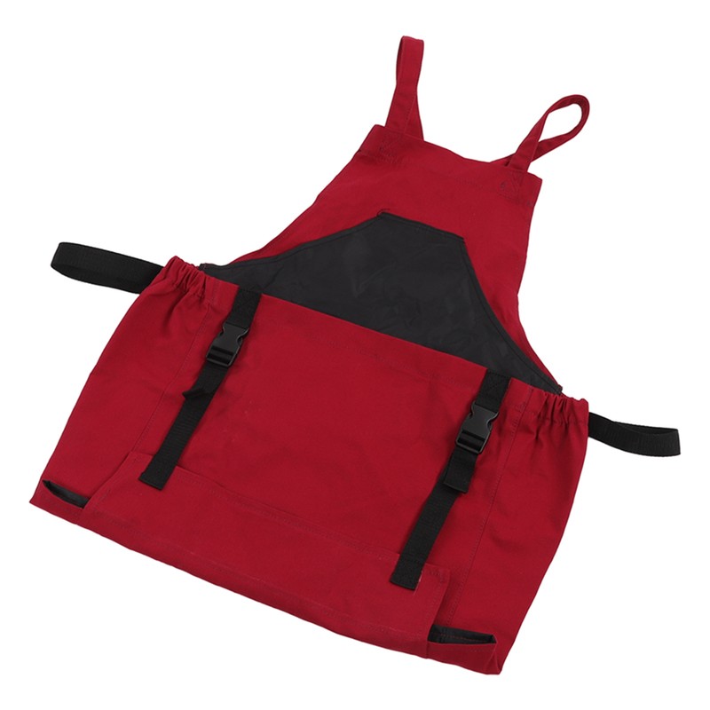 Gardening Apron Dark Red 210D PVC Waterproof Fabric Regulable Straps