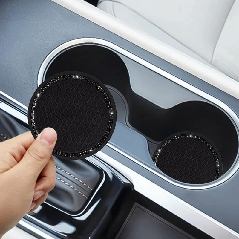 SUNCARACCL Car Cup Holder Coaster, 2 Pack Universal Bling Vehicle