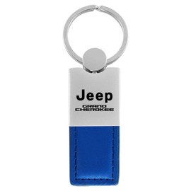 Au-Tomotive Gold, INC. Duo Leather Chrome Key Fob for Grand Cherokee Blue - KC1740.GRA.BLU-1