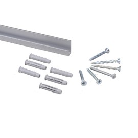 STAS j-Rail max Art Gallery Hanging System - Covers 4.92 ft of Wall Space - Art Display Rail for Museum & Gallery Picture Rail with Installation Hardware (Silver Rails)