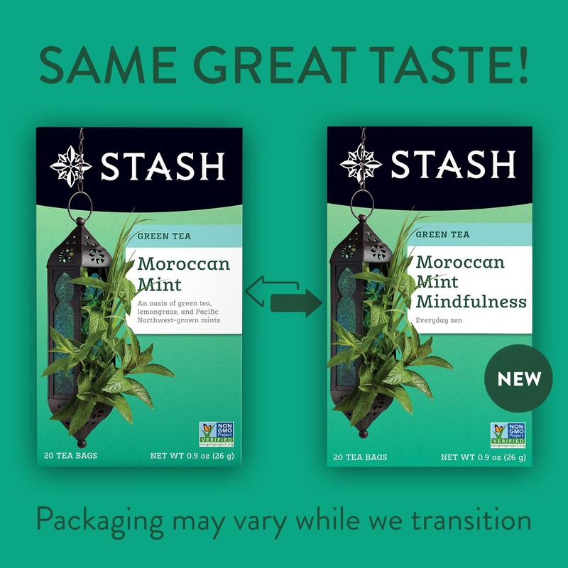 Stash Tea Moroccan Mint Green Tea - Caffeinated, Non-GMO Project