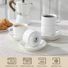 MALACASA 4 OZ Porcelain Espresso Cups with Saucers and Metal