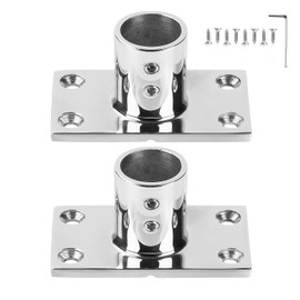 Marine Grade Boat Rectangle Hand Rail Base, Sturdy and Versatile, 316 Stainless Steel 90 Degree Base Rail Fitting for 1 inch Tube(2-Pack)