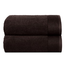 Belizzi Home Ultra Soft 2 Pack Oversized Bath Towel Set 28x55 inches, 100% Cotton Large Bath Towels, Ultra Absorbant Compact Quickdry & Lightweight Towel, Ideal for Gym Travel Camp Pool - Brown
