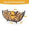 facka Curved Firewood Rack, 30 Inch Indoor Outdoor Log Firewood