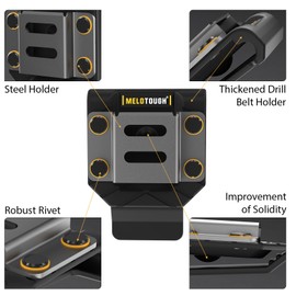 MELOTOUGH Drill Holder for Tool Belt,Drill Belt Clip,Drill Holster,Tape Measure Holder,Drill Belt Holder(Black)