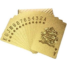 Cat Hand Playing Cards, Plastic, Gorgeous, Premium Card Game, Cards, Double-Sided, Break-resistant, Waterproof, Magic Exclusive Box, Case, Gold, Black (Gold/Gold)