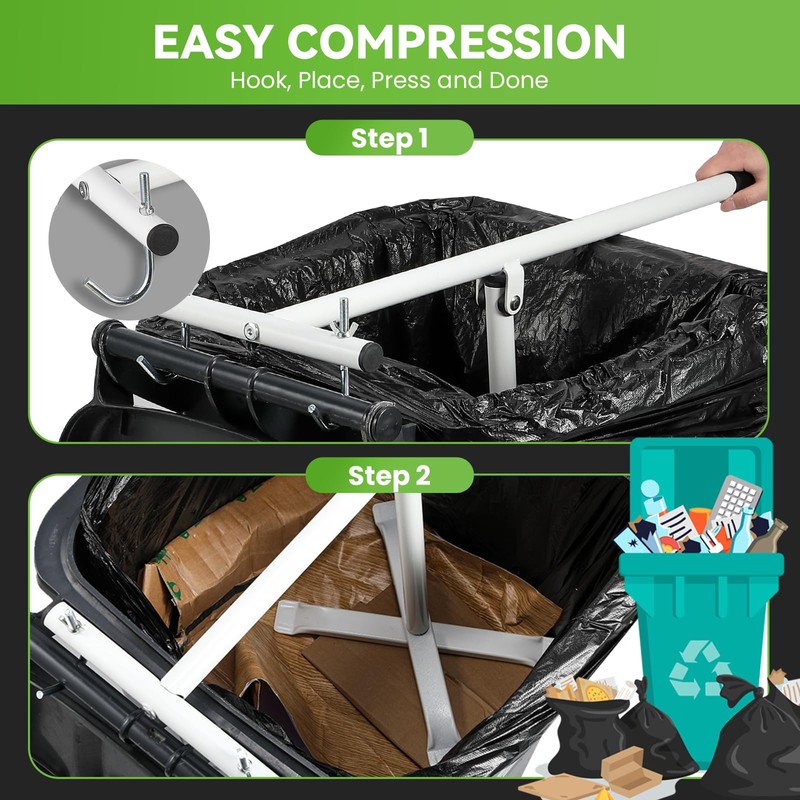 NEWTRY Manual Trash Compactor Mini, 120L Home Manual Garbage Compressor