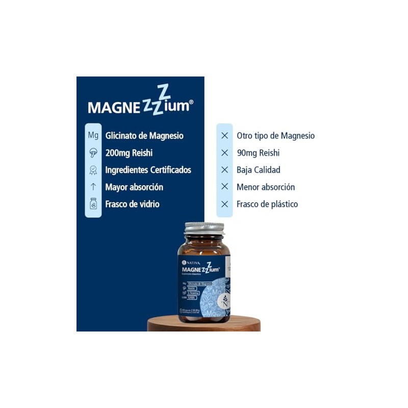 Nativa 5 Magnezzzium glicinato de magnesio con reishi para dormir