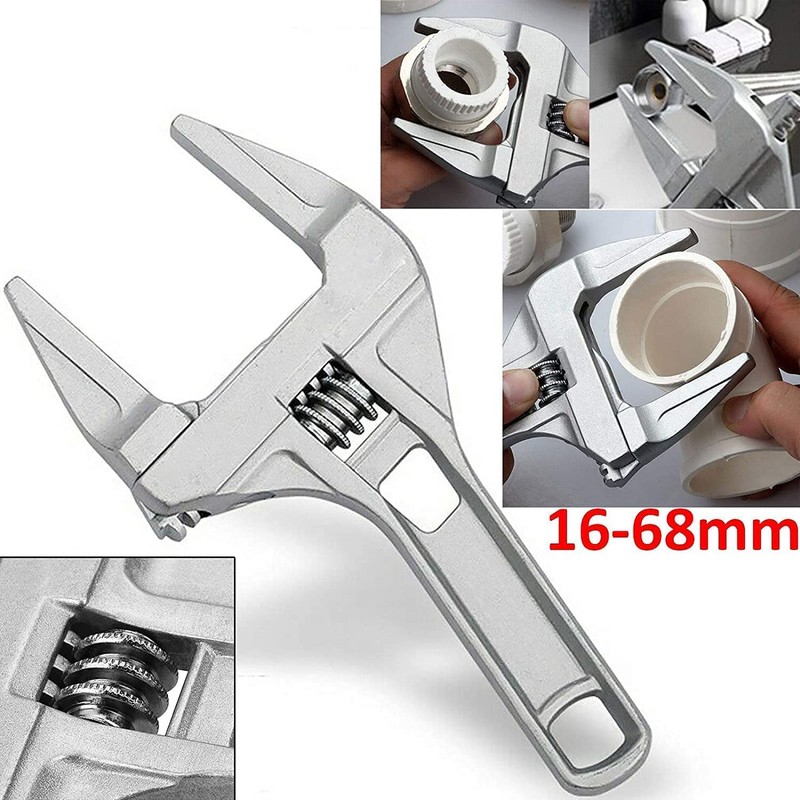 Adjustable Spanner Wrench, Wide Opening Jaws Spanner, Heavy Duty Aluminum