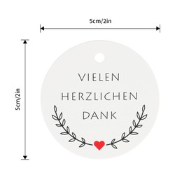 G2PLUS Many Thank You Gift Tags, 5 cm Thank You Gift Tags, Round Thank You Cards Pendant for Party Favours, Pack of 100 White Labels Tags with String for Thank You Gifts